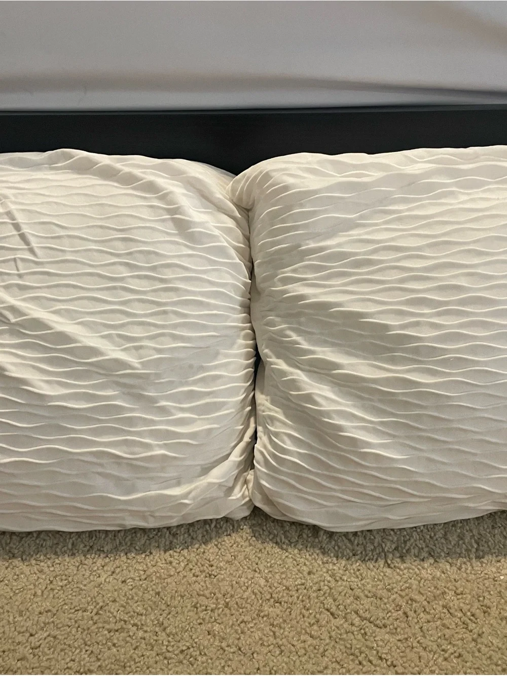 IKEA Cream Wave-Texture Pillow Shams
